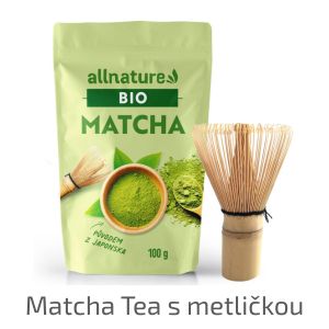 Allnature Matcha Tea Premium BIO 100g & Japonská metlička